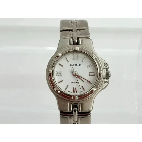 Silver Toned Rumours Brand Chain Link Unisex Analog Watch - WORKS - 41191 - Picture 1 of 8